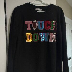 Touchdown Sequin Sweatshirt & Short Sleeve BUNDLE - Size Large